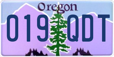 OR license plate 019QDT