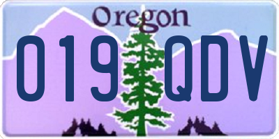 OR license plate 019QDV