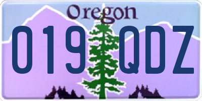 OR license plate 019QDZ
