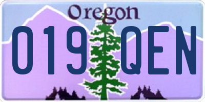 OR license plate 019QEN