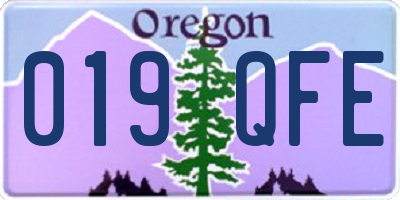 OR license plate 019QFE