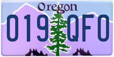 OR license plate 019QFO
