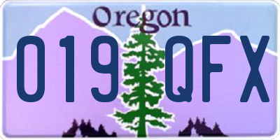 OR license plate 019QFX