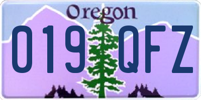 OR license plate 019QFZ
