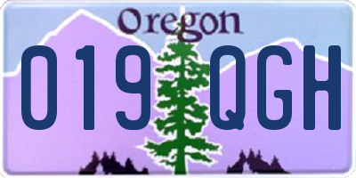 OR license plate 019QGH