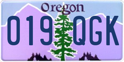 OR license plate 019QGK