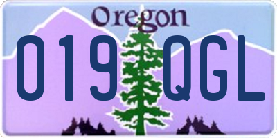 OR license plate 019QGL