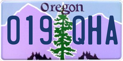 OR license plate 019QHA