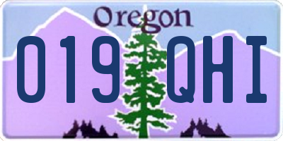 OR license plate 019QHI