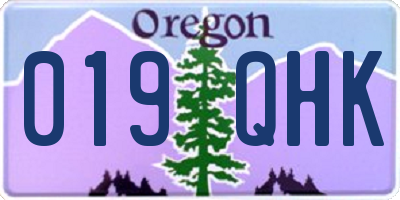 OR license plate 019QHK