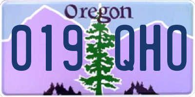 OR license plate 019QHO