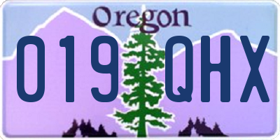 OR license plate 019QHX