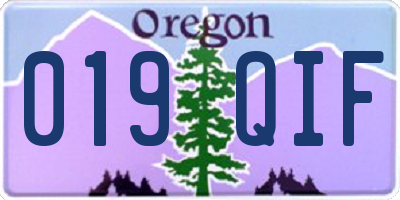 OR license plate 019QIF