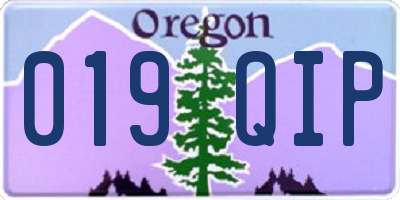 OR license plate 019QIP