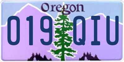 OR license plate 019QIU