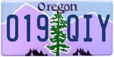 OR license plate 019QIY