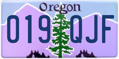 OR license plate 019QJF