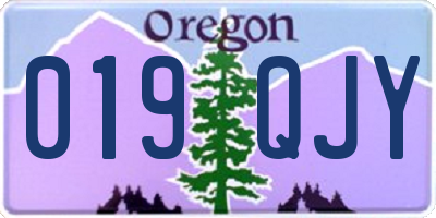 OR license plate 019QJY