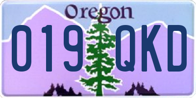 OR license plate 019QKD