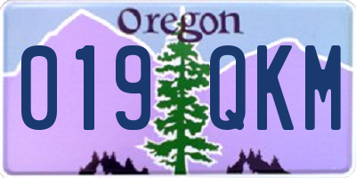 OR license plate 019QKM