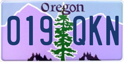 OR license plate 019QKN