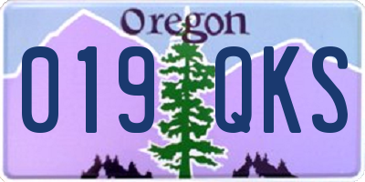 OR license plate 019QKS