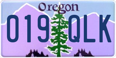 OR license plate 019QLK