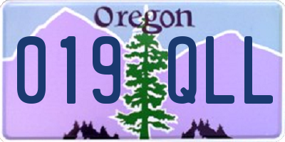OR license plate 019QLL