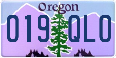 OR license plate 019QLO