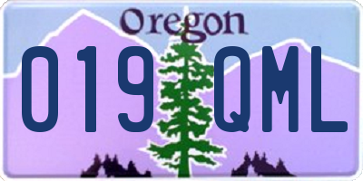OR license plate 019QML
