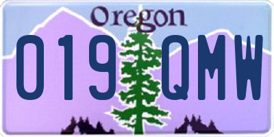 OR license plate 019QMW
