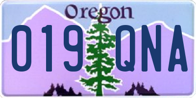 OR license plate 019QNA