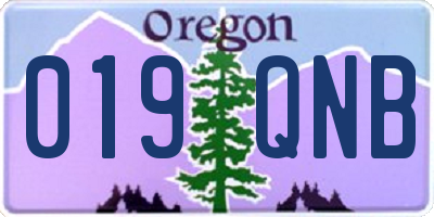 OR license plate 019QNB
