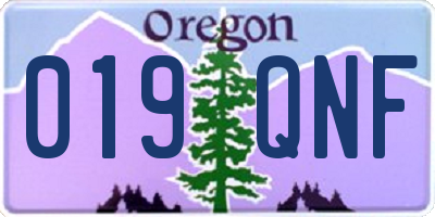 OR license plate 019QNF