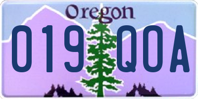 OR license plate 019QOA