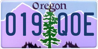 OR license plate 019QOE