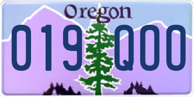 OR license plate 019QOO