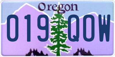 OR license plate 019QOW