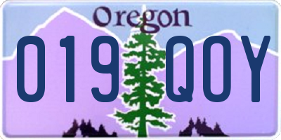 OR license plate 019QOY