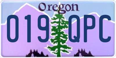 OR license plate 019QPC
