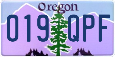 OR license plate 019QPF