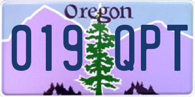OR license plate 019QPT