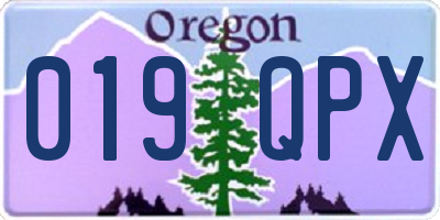 OR license plate 019QPX