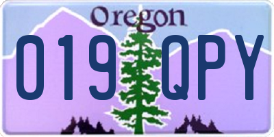 OR license plate 019QPY