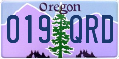 OR license plate 019QRD