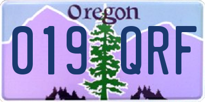 OR license plate 019QRF