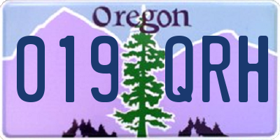 OR license plate 019QRH