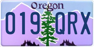 OR license plate 019QRX