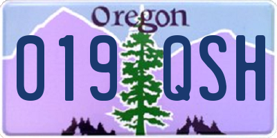OR license plate 019QSH