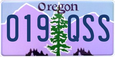 OR license plate 019QSS